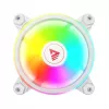 SAVIO FAN-01 balta 4 komplekts 120mm ARGB ventilators ar kontrolieri un tālvadības pulti