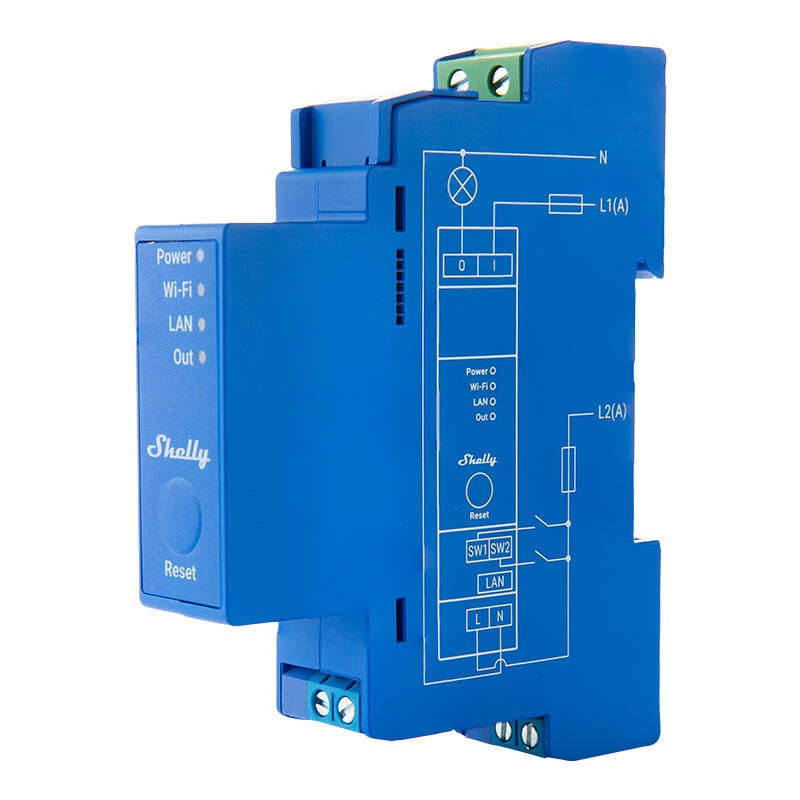 Cietvielu relejs Shelly Pro 1 Blue 16A 110-240V Wi-Fi