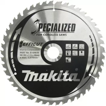 Makita Specialized EFFICUT - ripzāģa disks - kokam, metālam - 260 mm - 45 zobi - Makita LS1018L, LS1018LN (B-64630)