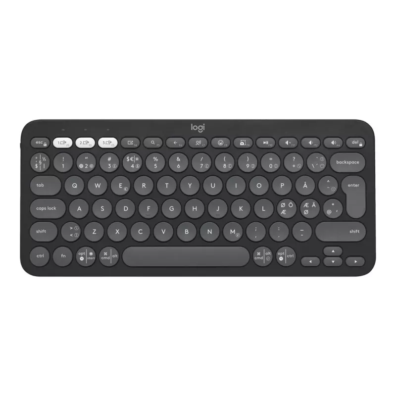 Logitech Pebble Keys 2 K380s - Tastatūra - Bezvadu - Bluetooth LE - QWERTY - Ziemeļvalstu (dāņu/somu/norvēģu/zviedru) - toņu grafīta (920-011879)