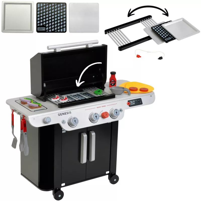 Weber-Grill Genesis no koka (MDF), rotaļu virtuve melna/pelēka