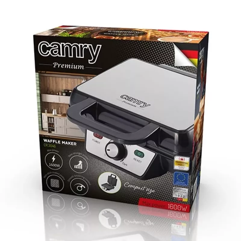 Camry CR 3046 Vafeļu dzelzs 2 S Melns 1000 W (CR 3046) - Adler