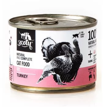 3COTY 07. Tītars - mitrā kaķu barība - 180g