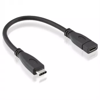 Roline - USB pagarinātāja kabelis - USB-C (v) uz USB-C (s) - USB 3.1 - 15 cm - melns