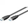 Wentronic Goobay USB 3.0 SuperSpeed kabelis, melns, 0,5 m - USB 3.0 spraudnis (A tips) > USB 3.0 spraudnis (A tips) (95716)