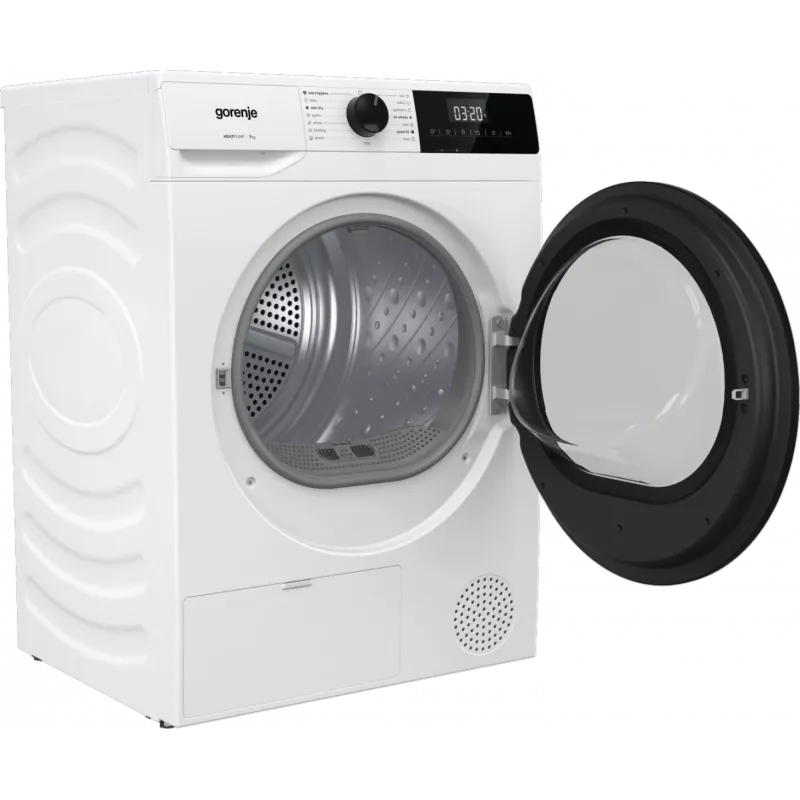 Gorenje veļas žāvētājs | D2HNE7E | Energoefektivitātes klase E | Priekšpuses ielāde | 7 kg | Siltumsūknis | LED | Dziļums 51 cm | Balts