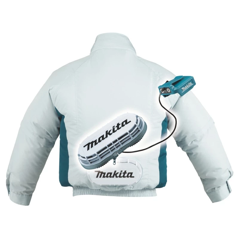 Makita | Bezvadu ventilējama jaka, balta, L