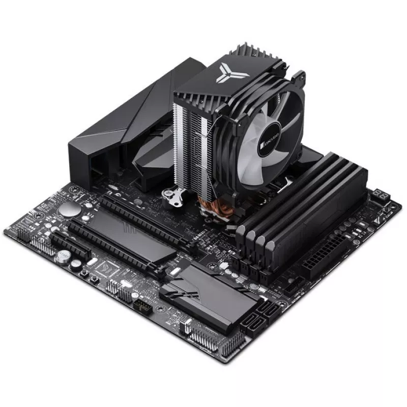 CPU dzesētājs Jonsbo CR-1400 E Melns ar 140 mm ventilatoru, gaisa dzesētājs procesoriem