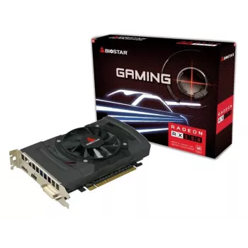 Grafikas karte BIOSTAR Radeon RX 550 4 GB GDDR5, 1100 MHz GPU, 6000 MHz atmiņa, 128 bitu, PCIe 3.0, viens ventilators