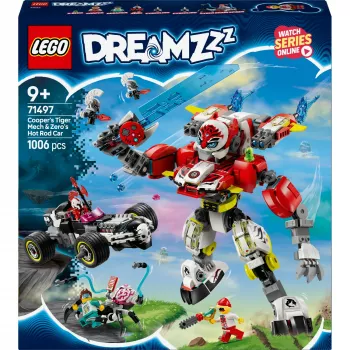 LEGO DREAMZZZ 71497 Kūpera tīģera mehs un Zero karstā stieņa mašīna