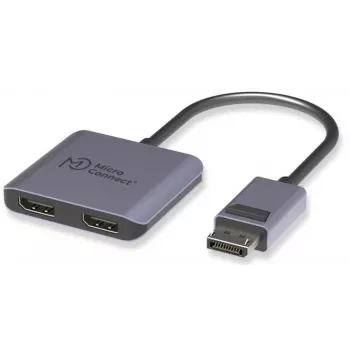 DisplayPort sadalītājs MicroConnect MC-DP-2XDP — DisplayPort uz 2x DisplayPort signāla dublikators