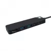 USB-C centrmezgls HYPER HD4101BKGL — 5 portu (USB-C, USB 3.2 Gen1 A tipa, HDMI 4K), 5000 Mbit/s, melns