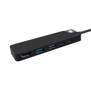 USB-C centrmezgls HYPER HD4101BKGL — 5 portu (USB-C, USB 3.2 Gen1 A tipa, HDMI 4K), 5000 Mbit/s, melns