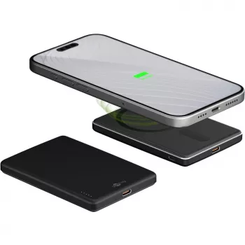 Goobay Magnetic Wireless Power Bank | 70182 | 5000 mAh | USB-C | Melns