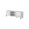 RTV skapis ABETO 150x42x52 balts/balts glancēts