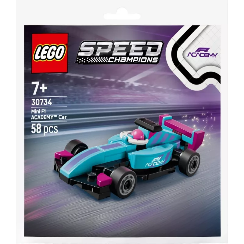 30734 Speed Champions F1 ACADEMY Mini-Auto, Konstrukcijas rotaļlieta polimaisiņā