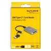 DeLOCK USB Type-C karšu lasītājs CFexpress XQD Alumīnija Pelēks 10000 Mbit/s
