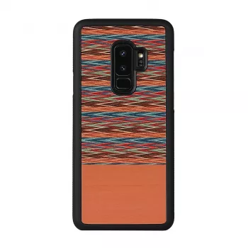 Viedtālruņa maciņš man and wood Samsung Galaxy S9 Plus — brūns rūtains raksts ar melnu apdari