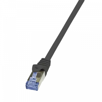 LogiLink PrimeLine - Patch-Cable - RJ-45 (M) uz RJ-45 (M) - 50 cm - SFTP, PiMF - Cat.7 Raw Cable - Bezhalogēna, Lieta, Bezķēdes - Melns
