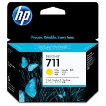 HP 711 3-pack (CZ136A) tintes kasetne, dzeltena (SPEC)
