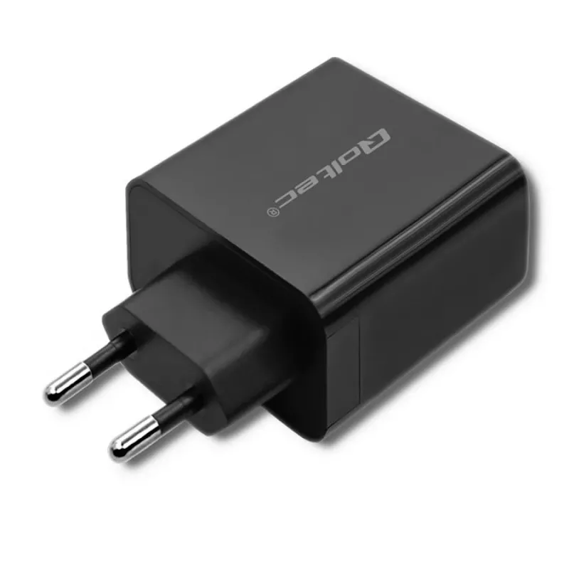 Strāvas adapteris QOLTEC 51717 45W 20V 3A maiņstrāvas iekštelpu lādētājs viedpulkstenim, melns