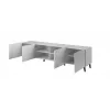 RTV skapis ABETO 200x42x52 balts/glancēti balts