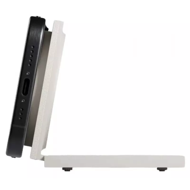 bezvadu lādētājs native union Rise Solo Qi2 Wireless Charger Sandstone iekštelpām USB viedtālrunim saderīgs gaiši pelēks