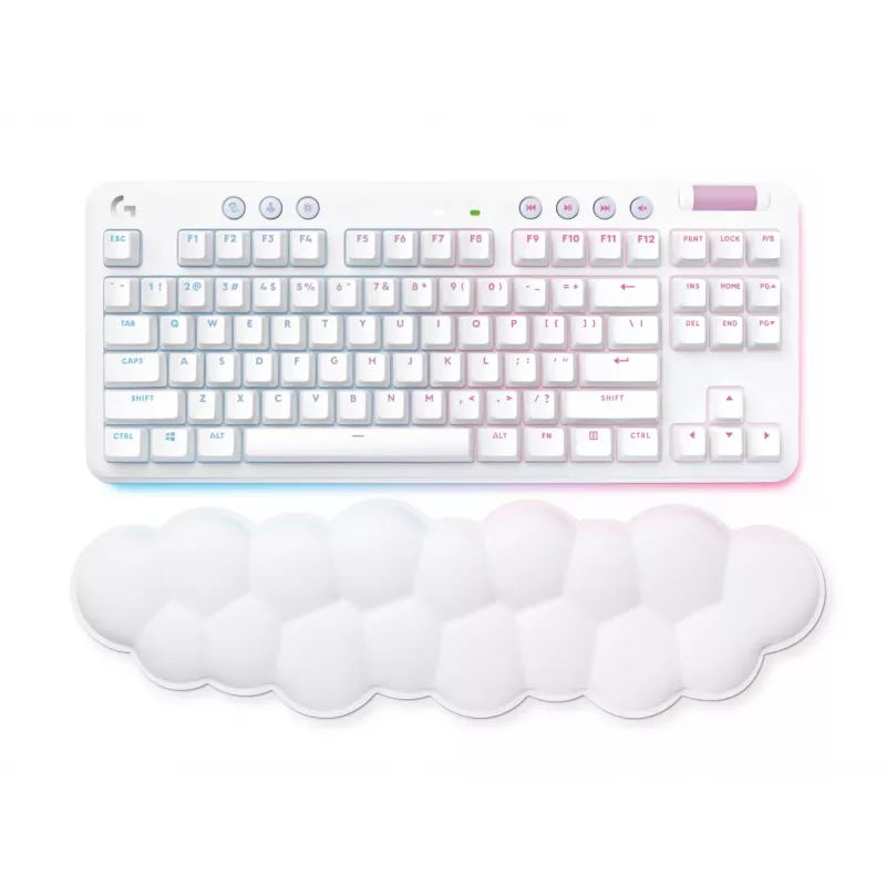 Logitech G715 bezvadu spēļu tastatūra - pelēkbalta - Francijas - Centrālā (920-010459)