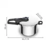 Spiediena katls Tefal SECURE TRENDY 6L ar nerūsējošā tērauda tvaicēšanas grozu, piemērots indukcijas plītīm