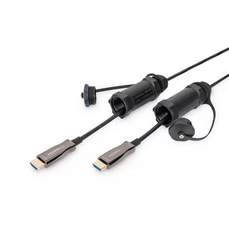 Digitus 4K HDMI AOC bruņots savienojuma kabelis 10 m 2.0 14.4 Gbit/s