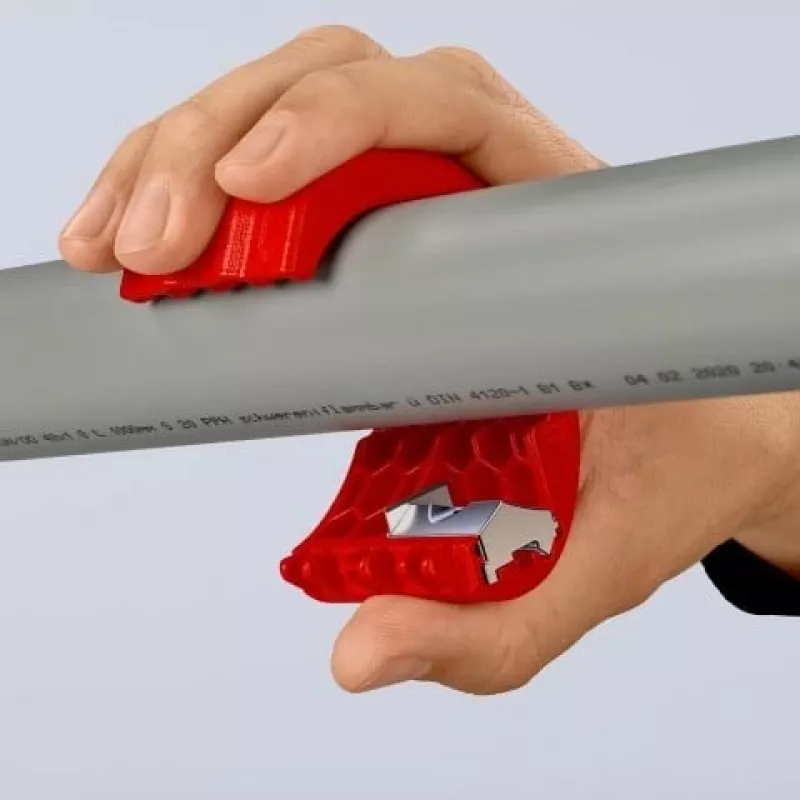 KNIPEX manuālais cauruļu griezējs PVC un blīvējošām uzmavām