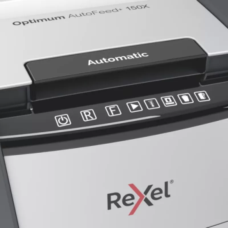 Rexel Optimum AutoFeed+ 150X automātiskais šķērsgriezuma papīra smalcinātājs P4