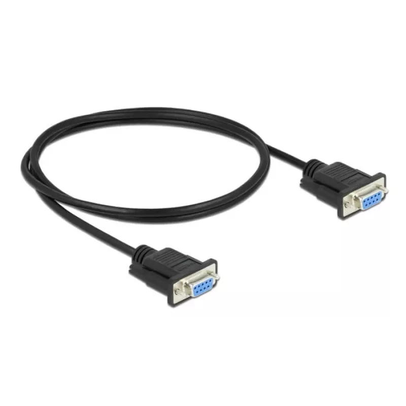 Seriālais kabelis DeLOCK 86608 Melns 1m RS-232 Sub-D9