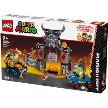 LEGO konstruktora komplekts 72039 Super Mario Bowser cietoksnis ar Mario kartingu, interaktīvs rotaļu komplekts