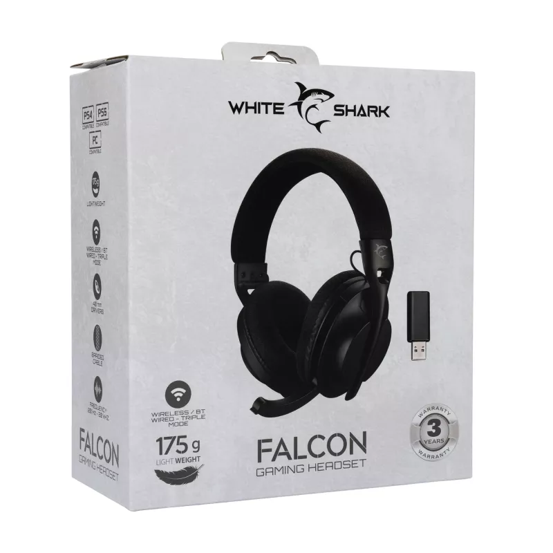 Austiņas White Shark WGH-2441 Falcon Melns