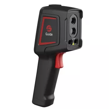 Termokamera Guide Sensmart E1+ — 120×90 px termiskais sensors, 240×180 px maks., 2,4 collu LCD, Wi‑Fi, IP54, -20–550 °C