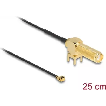 Koaksiālais kabelis DeLOCK 12035 0,25 m RP-SMA I-PEX MHF1 Melns