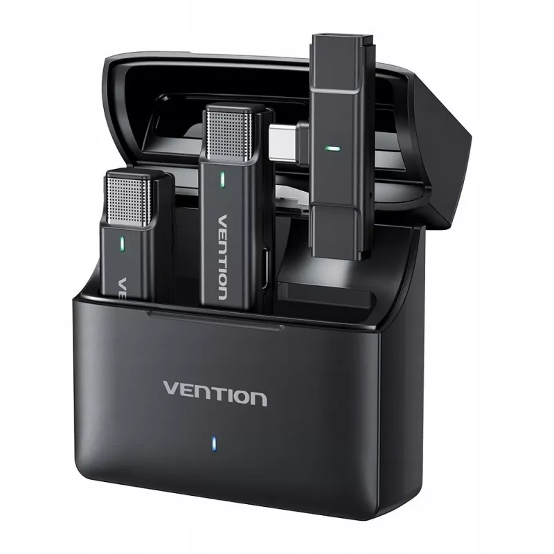 2 Vention USB-C mikrofonu komplekts + uzlādes futrālis
