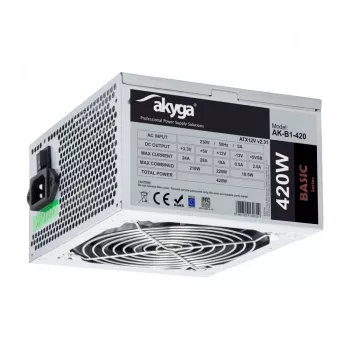 Akyga AK-B1-420 barošanas bloks 420 W 20+4 kontaktu ATX ATX Pelēks