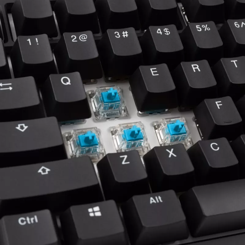 Ducky Tinker 75 spēļu klaviatūra, RGB, melna - MX-Blue (ANSI)