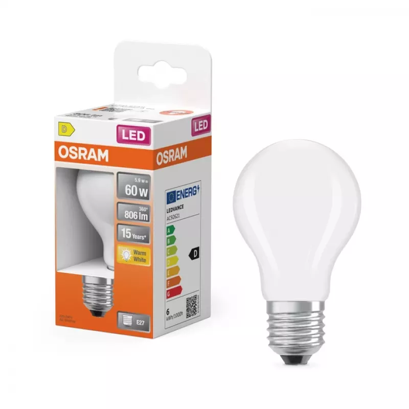Osram Parathom Classic Filament | E27 | 5,9 W | Silta balta