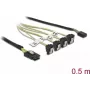 Mini SAS SFF-8087 uz 4x SATA 7 kontaktu leņķveida kabelis 0,5 m DeLOCK 85683