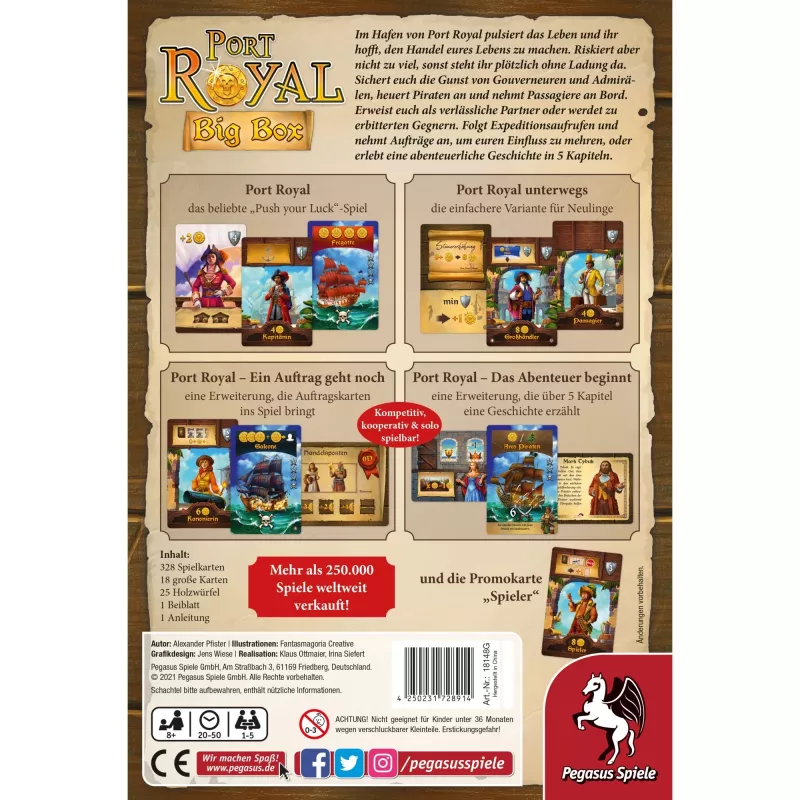 Pegasus Spiele Port Royal Big Box galda spēle