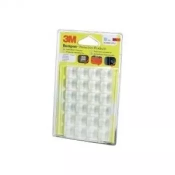 Pašlīmējošas kvadrātveida aprīkojuma kājiņas 3M SJ 5323 MPCB, caurspīdīgas, Ø 20,6 mm × A 7,6 mm, iepakojumā 24
