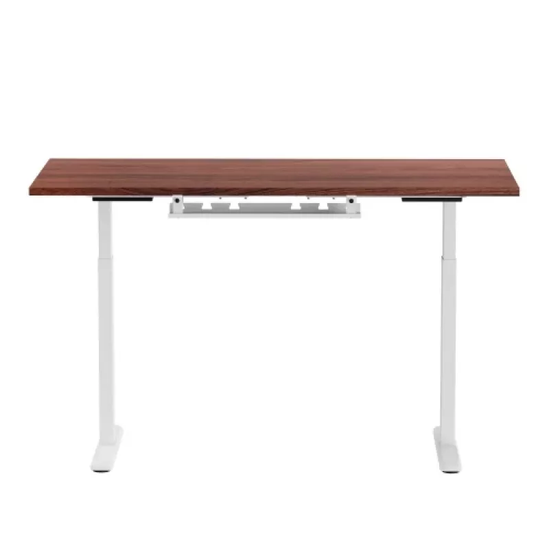 Regulējama augstuma galds Up Up Bjorn balta, galda virsma M Dark Walnut