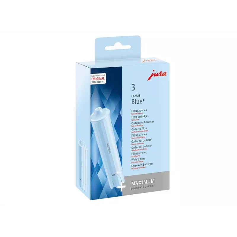 Ūdens filtra kasetne JURA CLARIS Blue+ — saderīga ar Jura, 65 L tilpums, iepakojumā 3