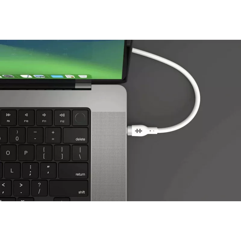 HYPER HyperJuice 240W Silikona USB-C uz USB-C kabelis (3 pēdas/1 m) - Balts
