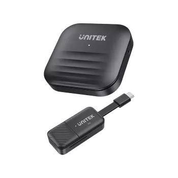 AV paplašinātājs Unitek V1184A01 — AV raidītājs un uztvērējs, 1920×1080, līdz 50 m, USB-C, komplektā HDMI/USB kabeļi