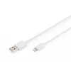 DIGITUS - Lightning kabelis - Lightning (vīr.) uz USB (vīr.) - 1,0 m - dubultā izolācija - balts - veidots - Apple iPad/iPhone/iPod (Lightning) (DB-600106-010-W)