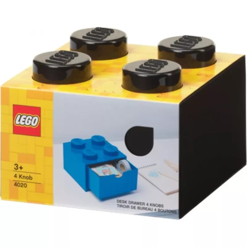 LEGO rakstāmgalda atvilktne 4, uzglabāšanas kastīte melna, radzes
